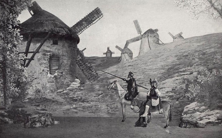 Don Quichotte und die
                  Windmühlen